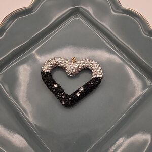 Elegant Black and Silver Heart Pendant